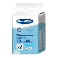 Пелюшки гігієнічні ЗАХИСНІ 90см х 60см "Білосніжка", З0 шт Пелюшки гігієнічні ЗАХИСНІ 90см х 60см "Білосніжка", З0 шт