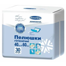 Пелюшки гігієнічні КОМПАКТНІ 40см х 60см "Білосніжка", 30 шт Пелюшки гігієнічні КОМПАКТНІ 40см х 60см "Білосніжка", 30 шт